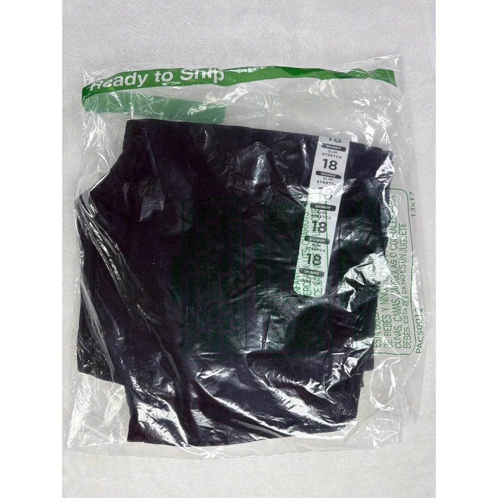 The Children's Place Skinny Slim Stretch Chino Cotton Black Boys Size 18 NWT $29